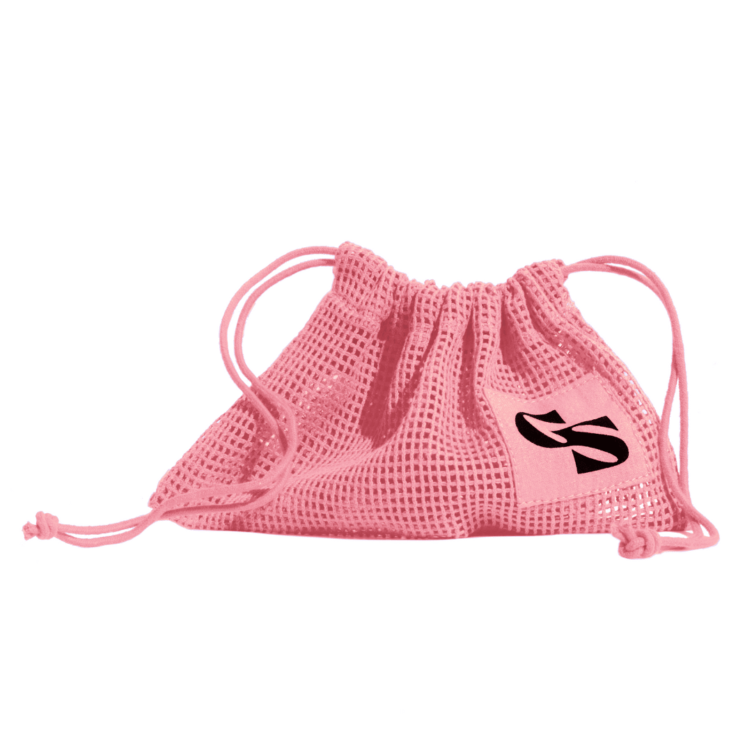 Pink Organic Cotton Mesh Travel Bag